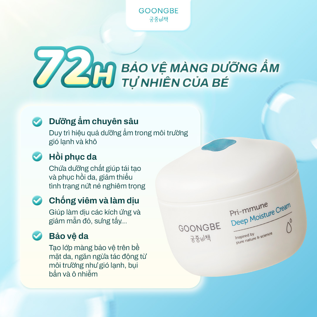 Mô tả Kem Dưỡng Ẩm GOONGBE Làm Dịu Và Phục Hồi Da Khô Primmune Moisture Cream Dành Cho Bé 180ml - 2