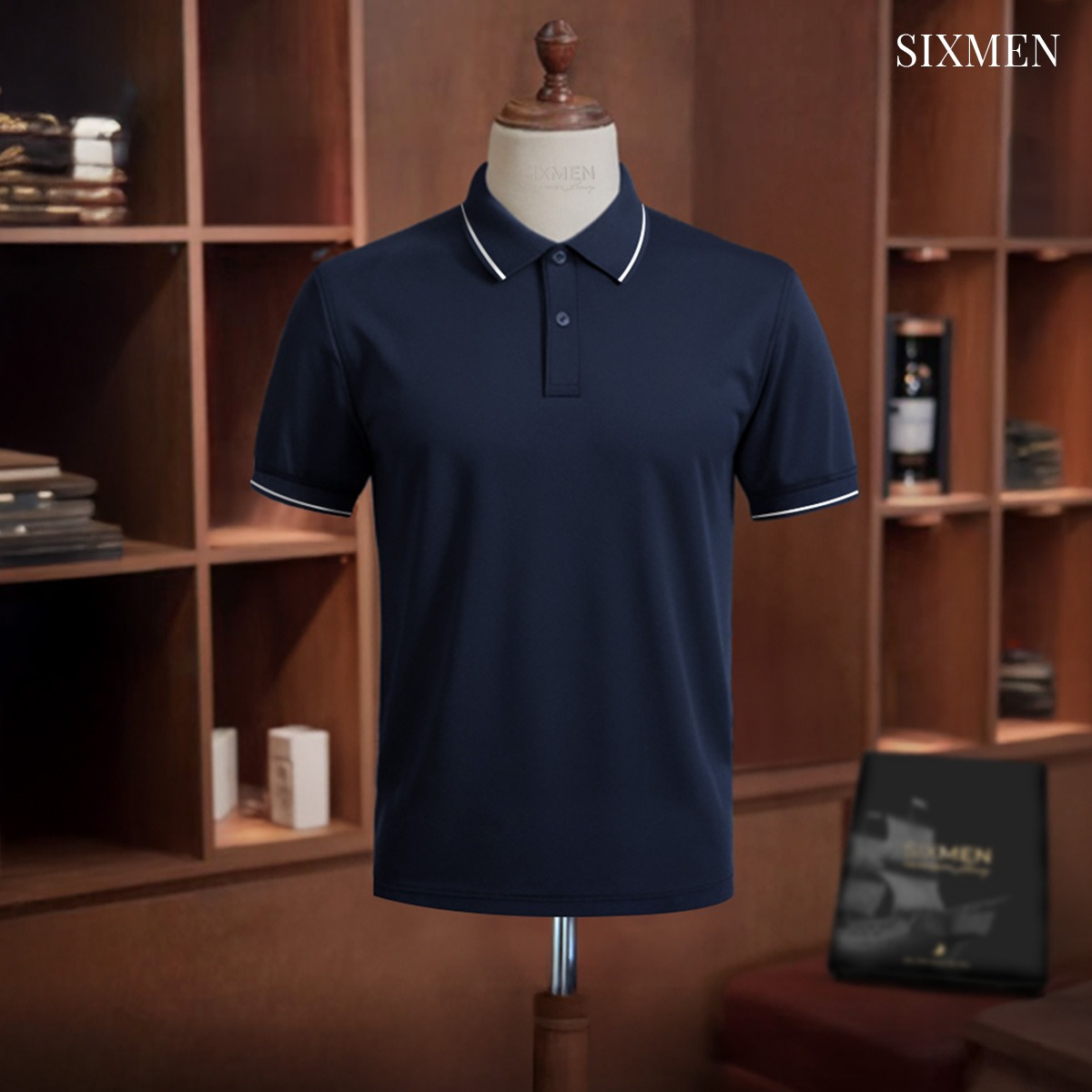 Áo polo nam SIXMEN Basic Trơn Viền Chống Nhăn