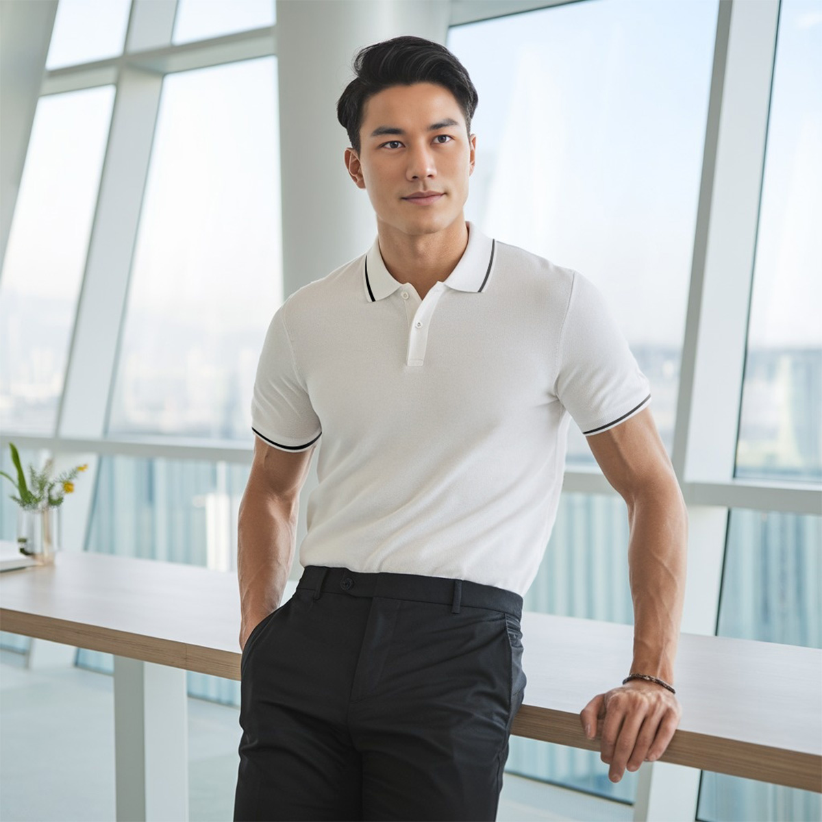 Áo polo nam SIXMEN Basic Trơn Viền Chất liệu FeelMax