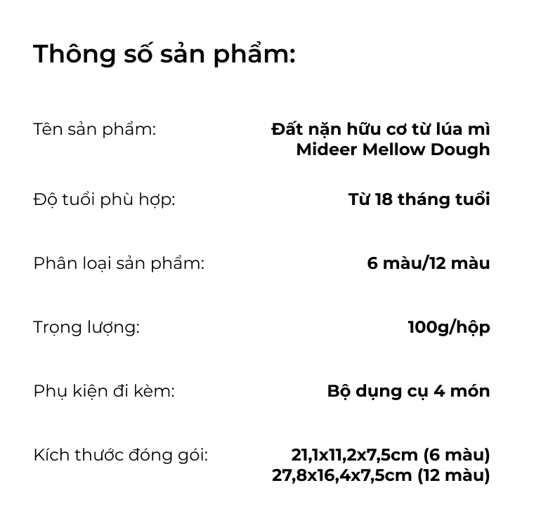 Đất nặn Mideer cho bé 18 tháng