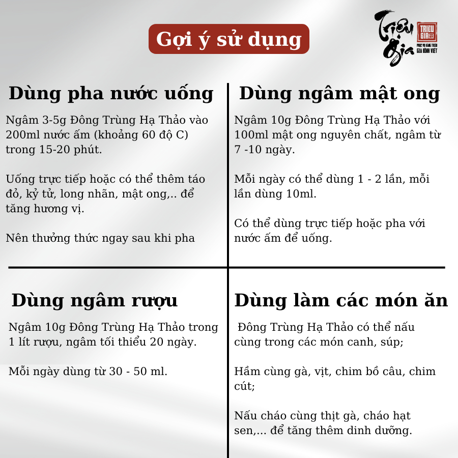 Mô tả Đông trùng hạ thảo tự nhiên sấy thăng hoa Triệu Gia tăng cường sức khỏe cải thiện lão hóa - 6