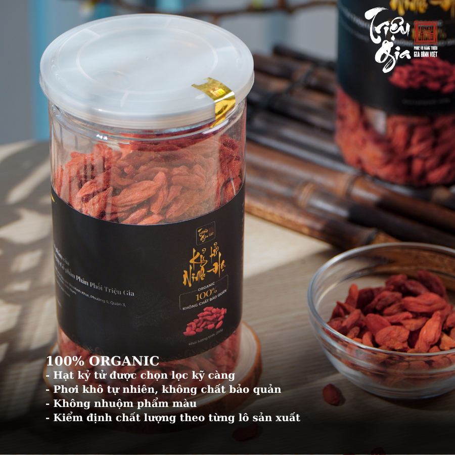 Mô tả Kỷ tử đỏ sấy khô Triệu Gia cao cấp giúp cải thiện thị lực, đẹp da, đảm bảo an toàn vệ sinh thực phẩm - 4