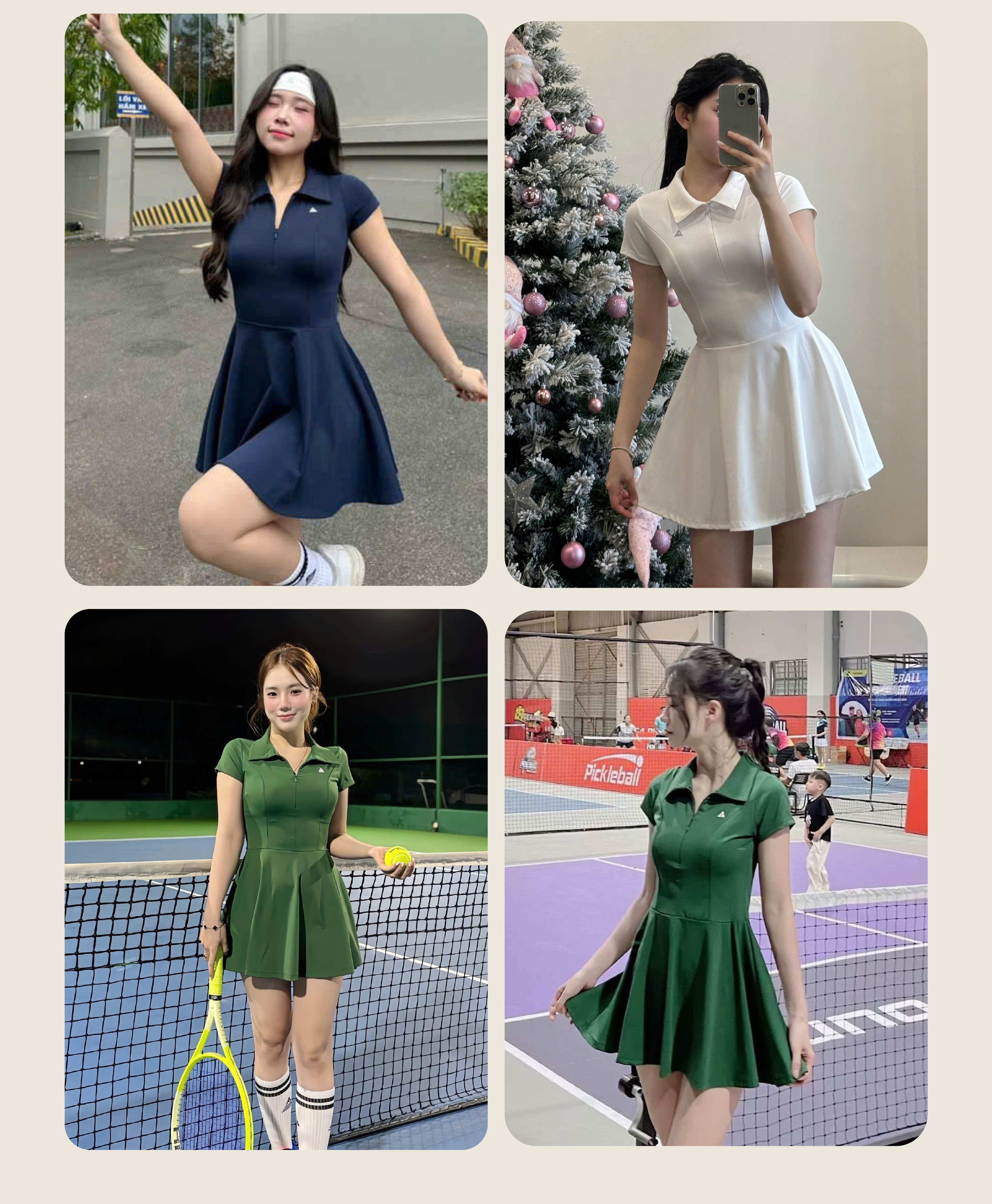 Mô tả Váy tennis thể thao nữ Fitme GOC pickleball tặng kèm quần bảo hộ chất liệu thun co giãn thoáng khí DTNN01 - 7