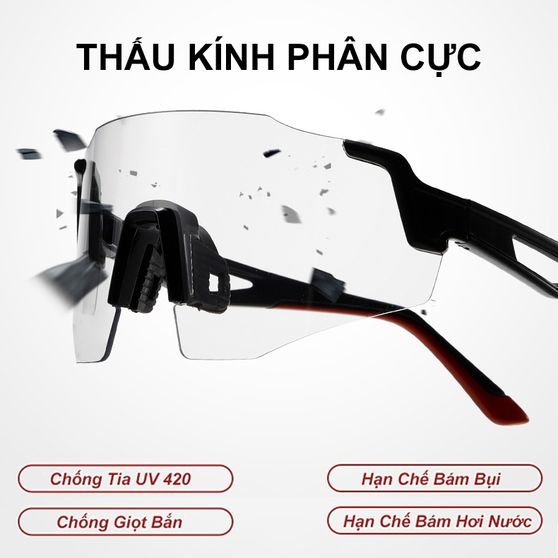 Mô tả Kính ĐỒI MÀU chắn bụi  ANDU phù hợp đi đường và hoạt động ngoài trời kiểu dáng thể thao - 5