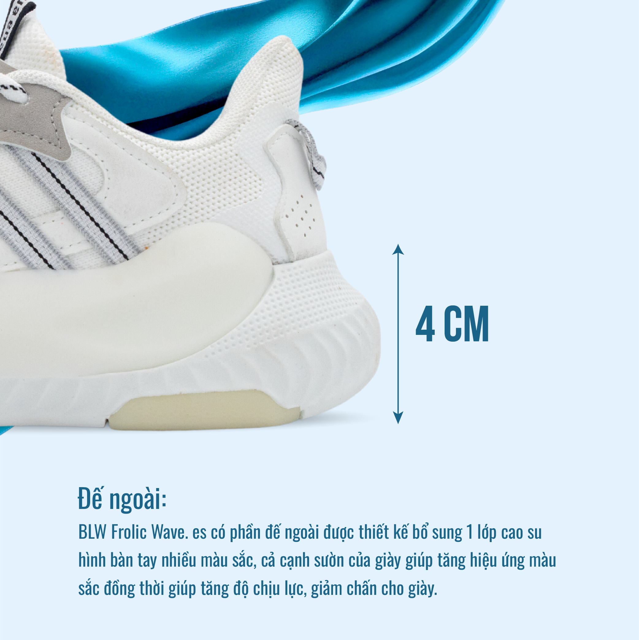 Mô tả Giày Thể Thao Nam Nữ BLUEWIND Frolic Wave.es Trẻ Trung Dễ Phối Đồ Vải Dệt Thoáng Khí 68371 - 5