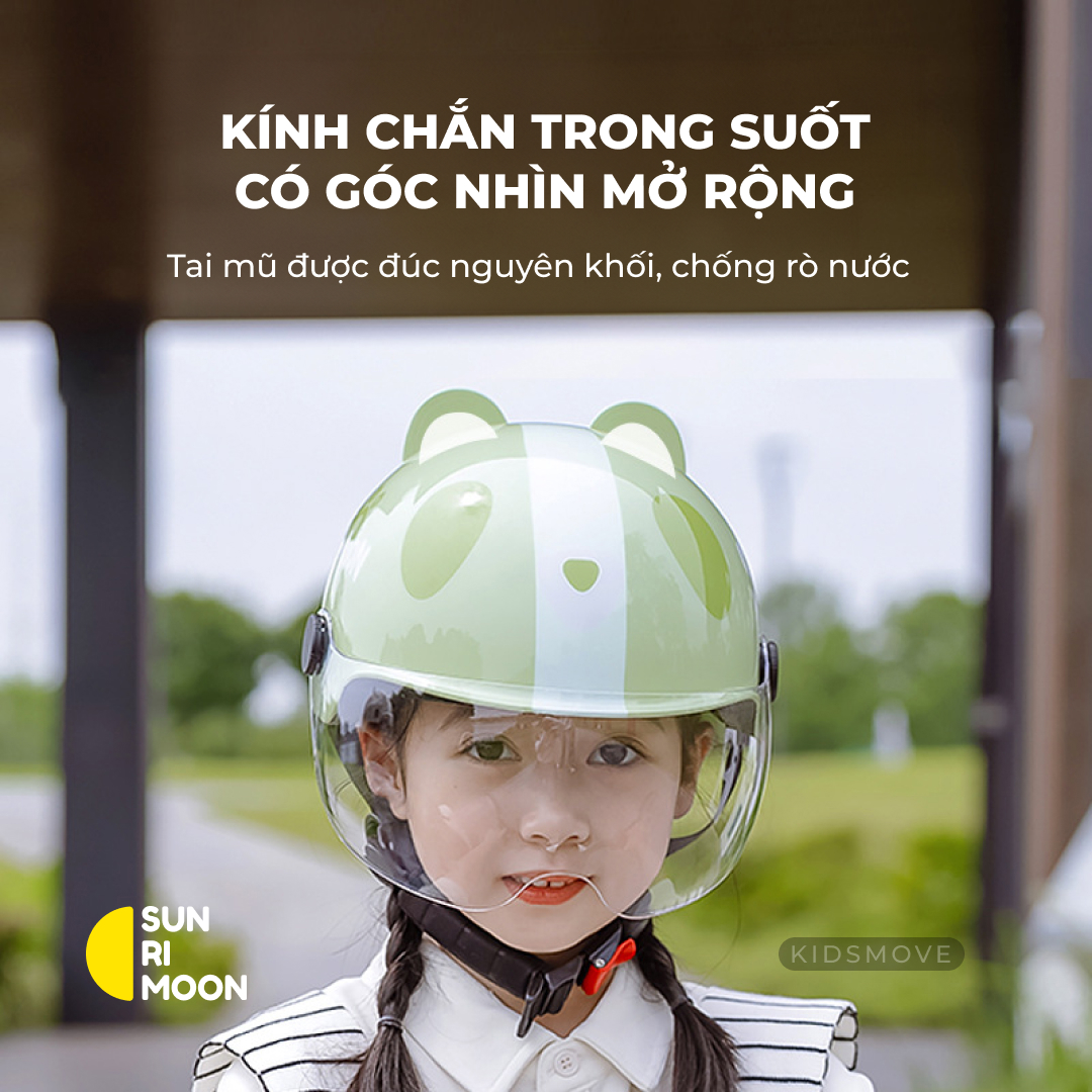 Mô tả Mũ bảo hiểm trẻ em có kính siêu nhẹ Sunrimoon WT-074, cho bé 3-14 tuổi, có chỉnh size vòng đầu - 2