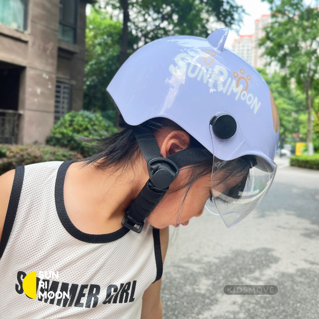 Mô tả Mũ bảo hiểm trẻ em có kính siêu nhẹ Sunrimoon WT-074, cho bé 3-14 tuổi, có chỉnh size vòng đầu - 5