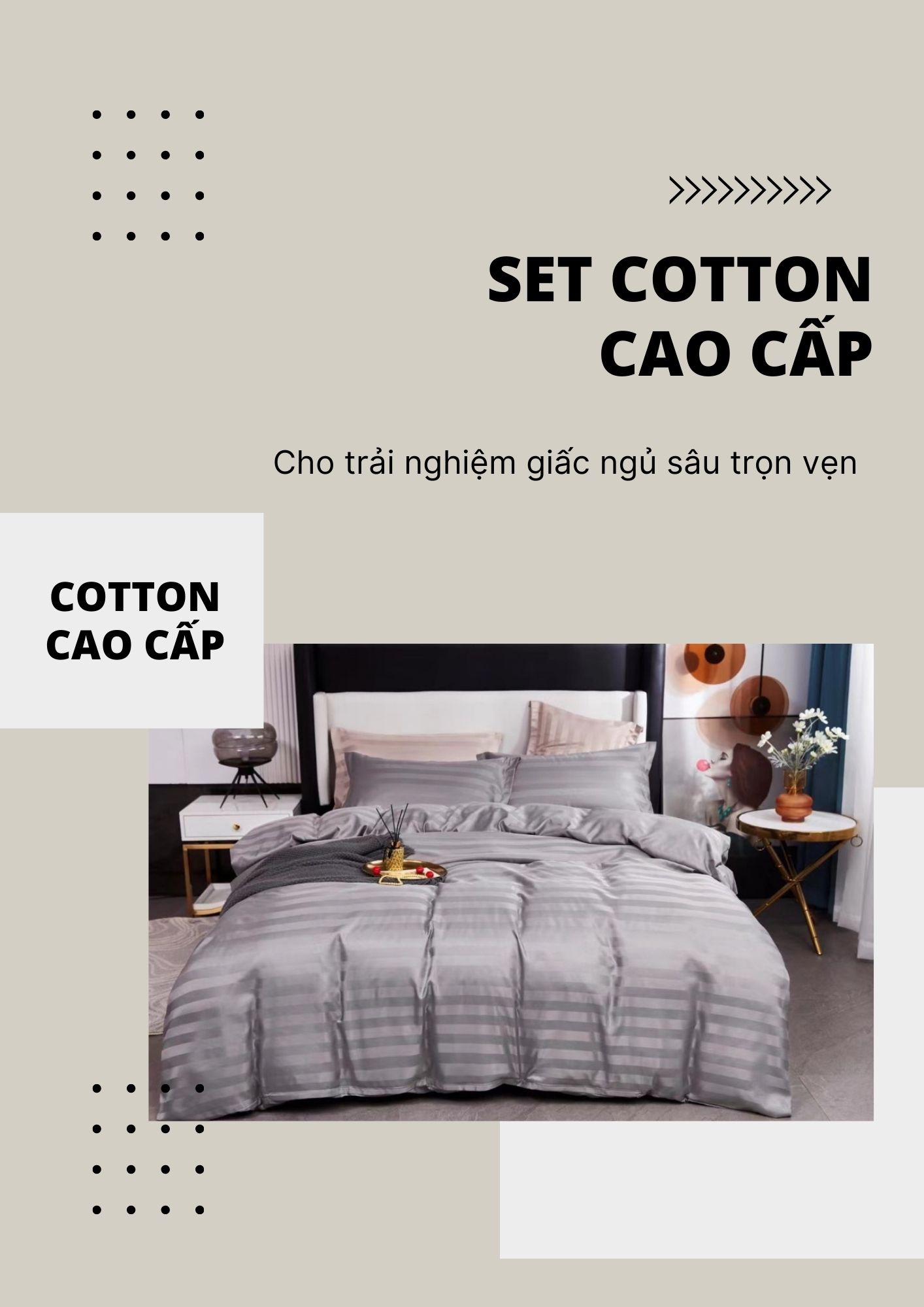 Mô tả Bộ Ga Giường 5 Món He thong NEM Cao Cấp Set Bộ Vỏ Chăn Ga Gối Nệm Đệm 5 Món Vải Cotton Trải Giường Chuẩn Khách Sạn - 1
