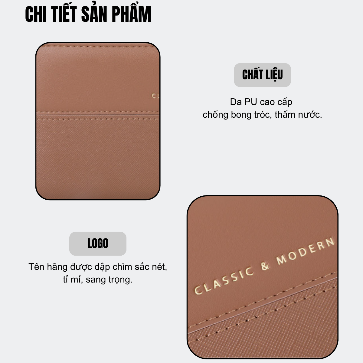 Mô tả Ví Dài Cầm Tay Nữ Chính Hãng TAILIAN Đựng Tiền Điện Thoại Nhiều Ngăn Da Cao Cấp Cực Đẹp TL88-Tukado - 5