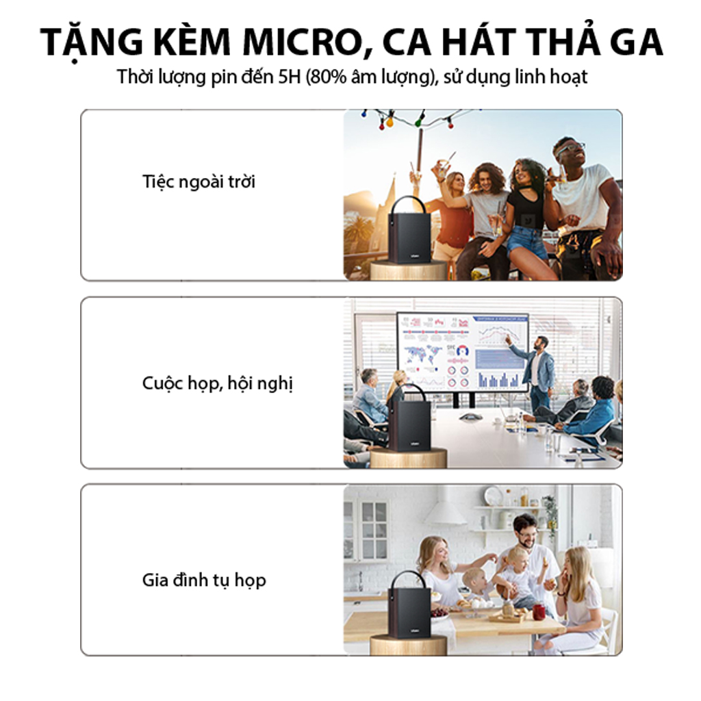 Mô tả Loa Bluetooth Karaoke phong cách cổ điển Đen VIVAN VS35 công suất 5W - 4