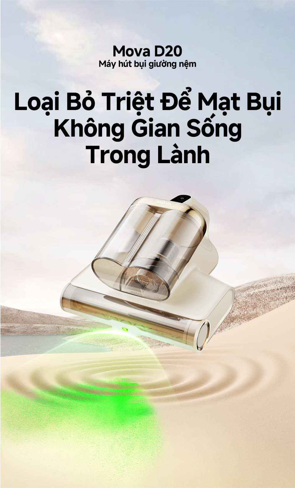 Mô tả Máy hút bụi giường nệm Mova D20 SEA - Hàng chính hãng - Bảo hành 12 tháng - 1
