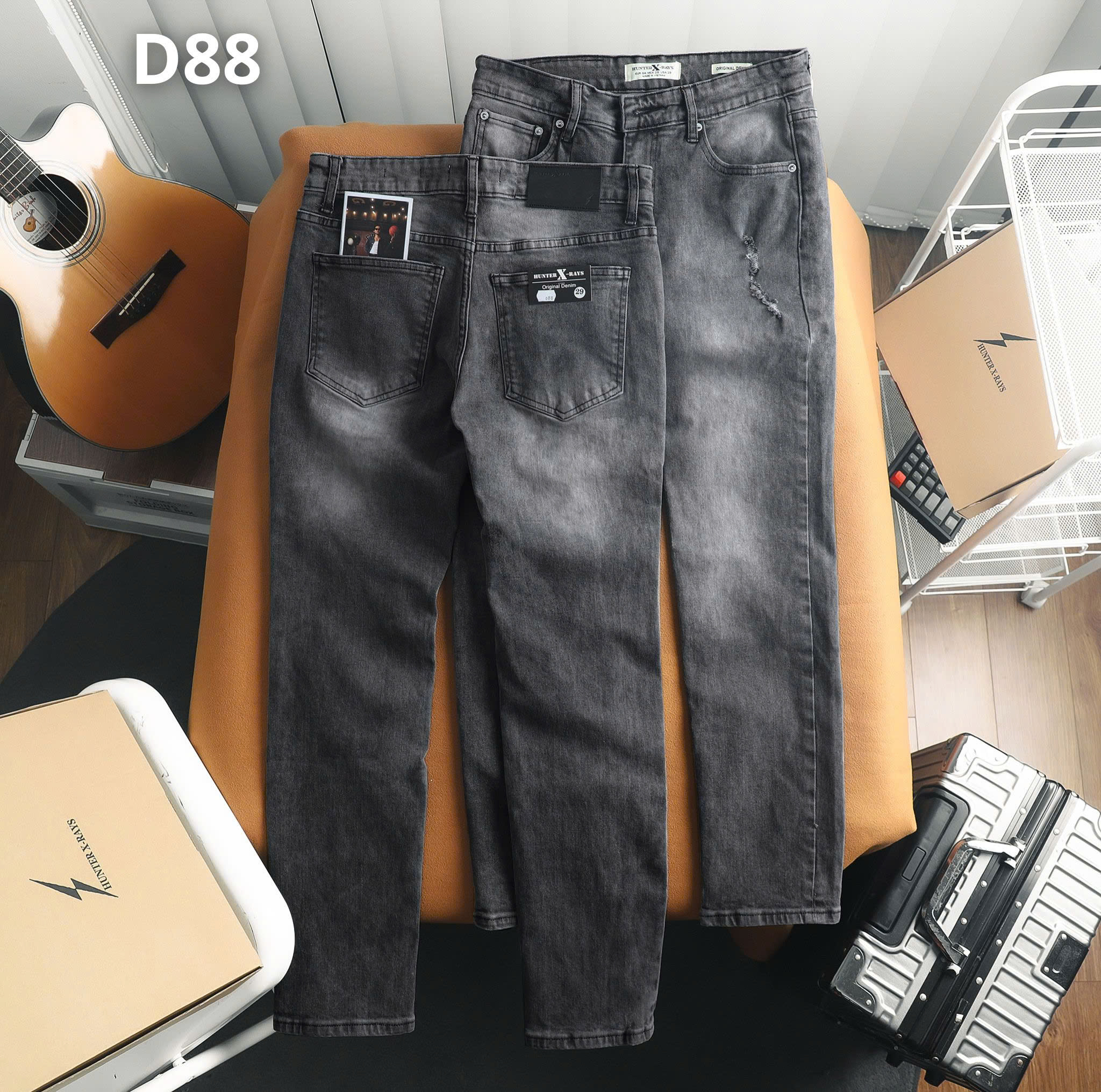 Mô tả Quần Dài Jeans Xám Rách Hunter Xrays D88 Menswear - Nam - 2