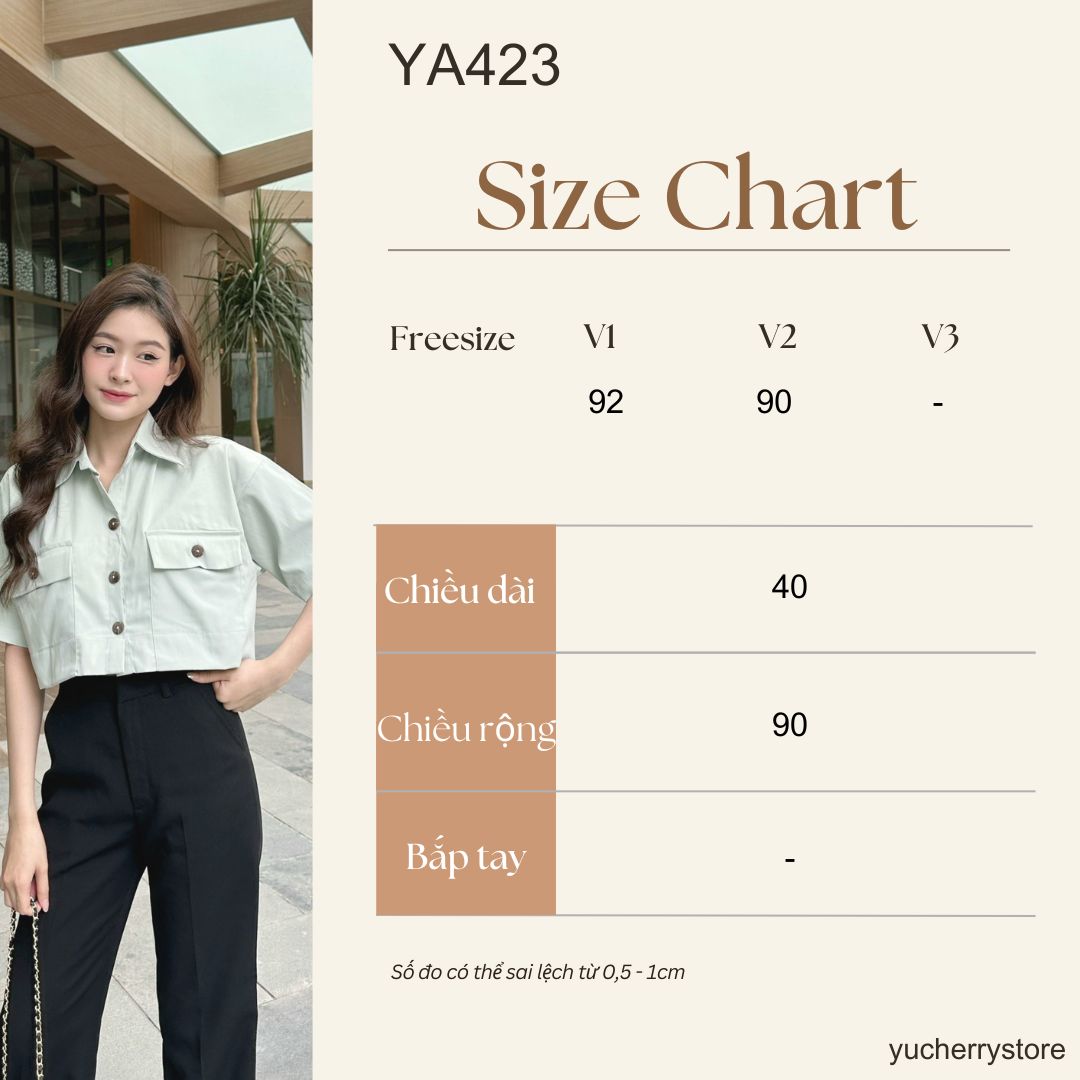 Mô tả YU CHERRY | Áo nữ croptop có túi trước ngực sành điệu, có thể khoác như mini blazer, Pocket Mini Blazer YA423 - 1