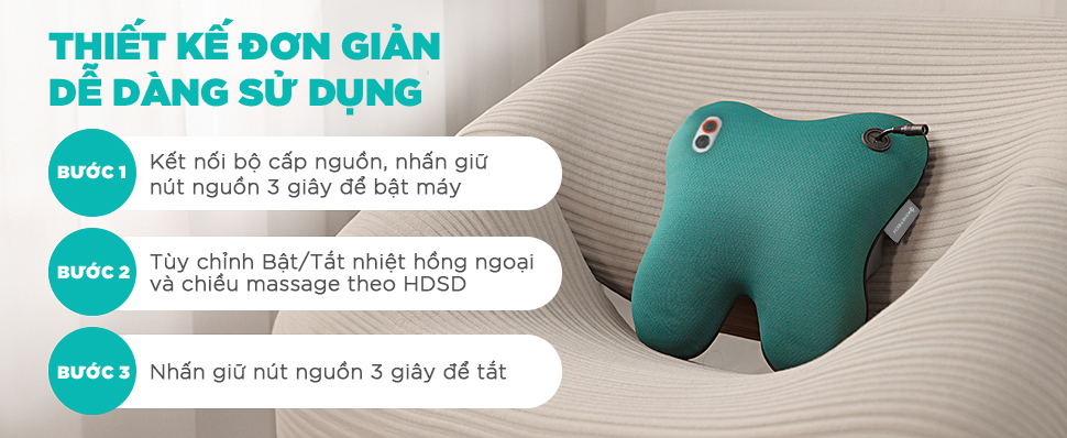 Mô tả Gối Massage Đa Năng Nhiệt Hồng Ngoại KINGTECH KP-500 - Chuyên Sâu Cổ Vai Gáy, Thắt Lưng - Chính Hãng - 2