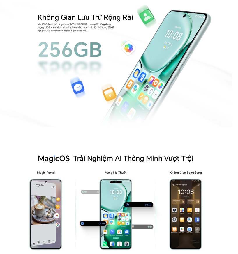 Mô tả Điện thoại HONOR X9c Smart 5G 12GB + 256GB| Pin 5800mAh, Camera 108MP | Bảo hành 24 Tháng - 2