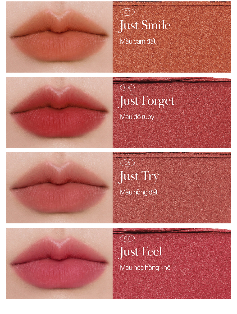 Mô tả Son Thỏi Lì Bbia Last Powder Lipstick (6 màu) 3.5g - 2