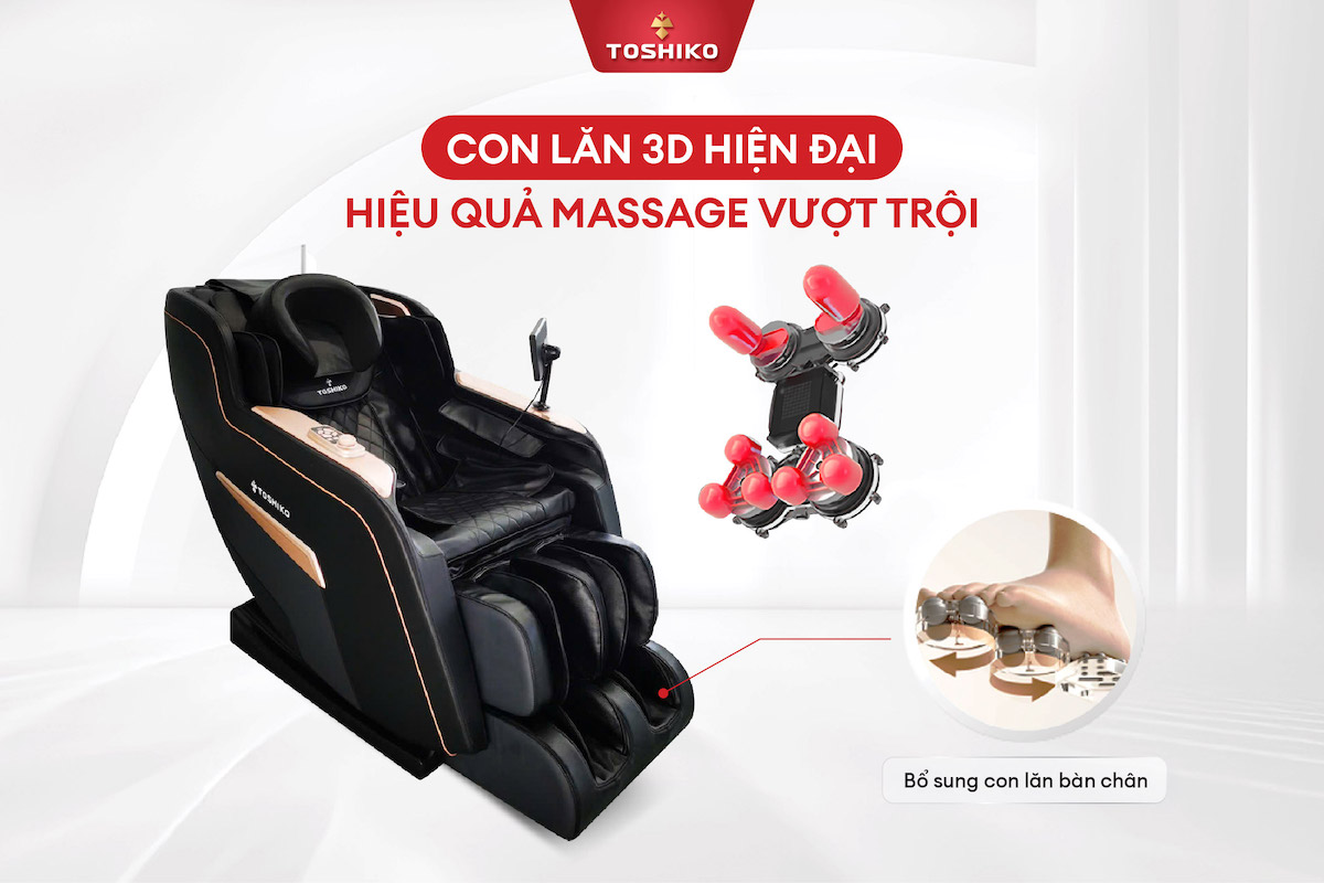 Con lăn 3D ghế massage Toshiko T82