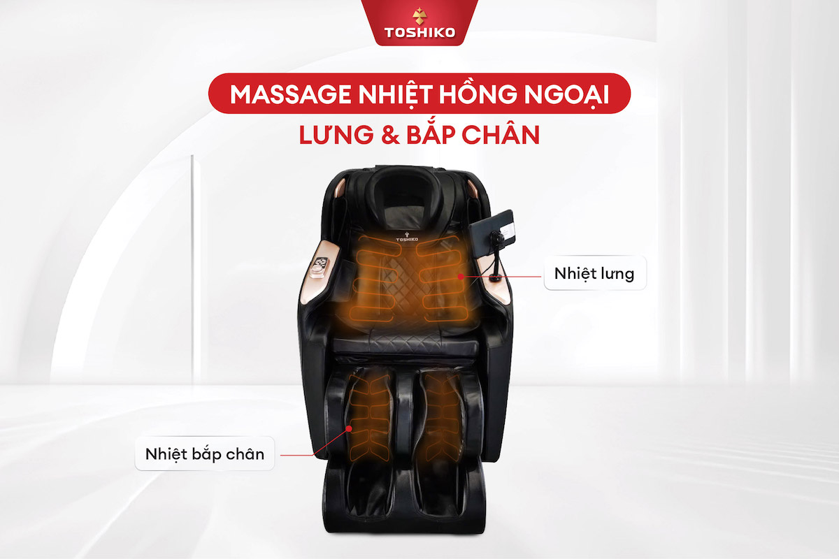 Chức năng nhiệt hồng ngoại ghế massage Toshiko T82
