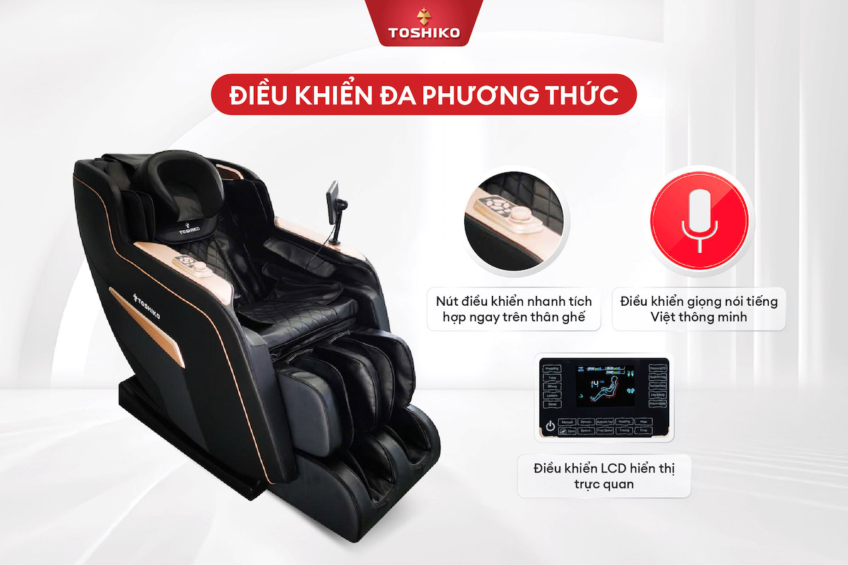 Các phương thức điều khiển ghế massage Toshiko T82