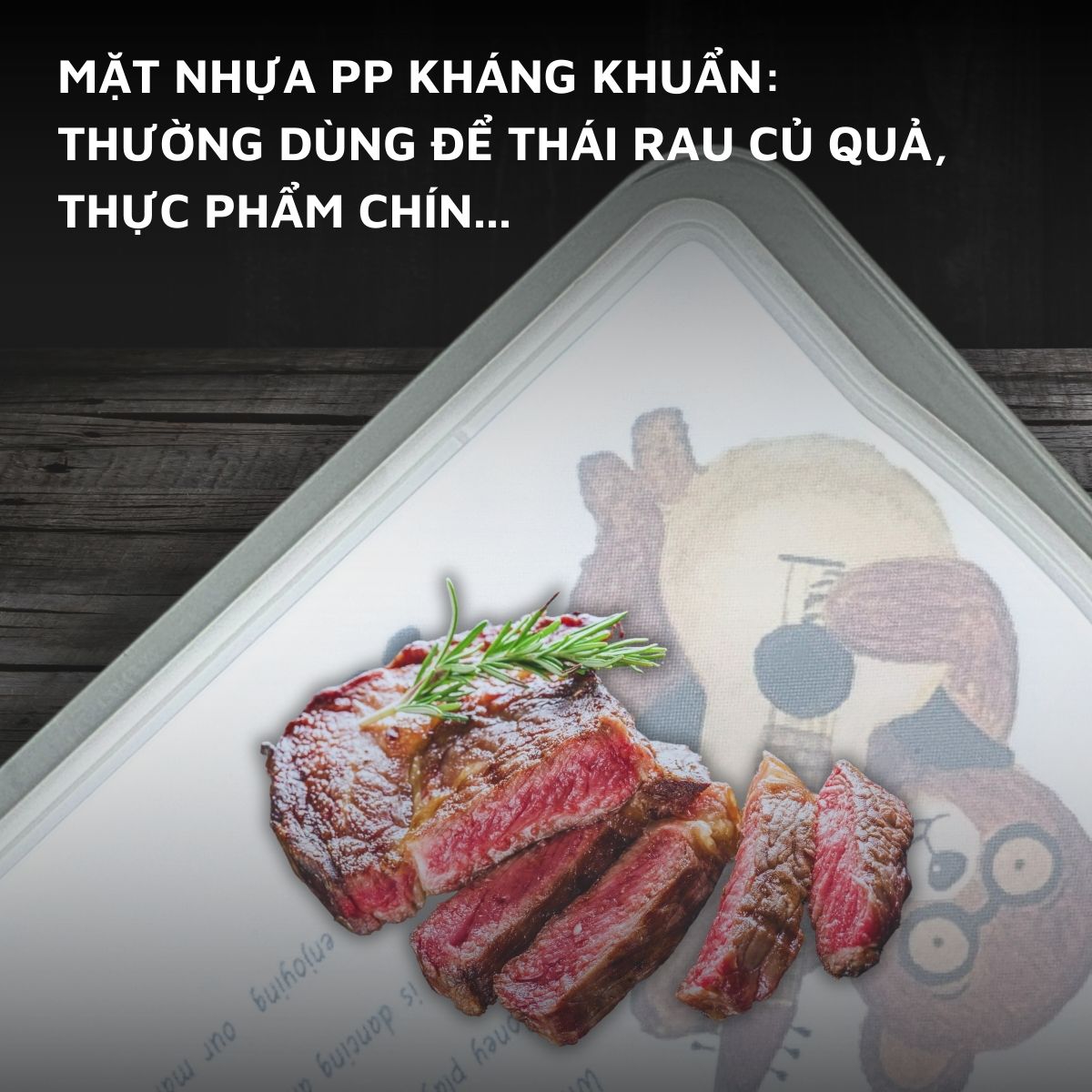 Mô tả Thớt inox 304 và nhựa kháng khuẩn DandiHome cao cấp hai mặt - Hàng chính hãng - 7