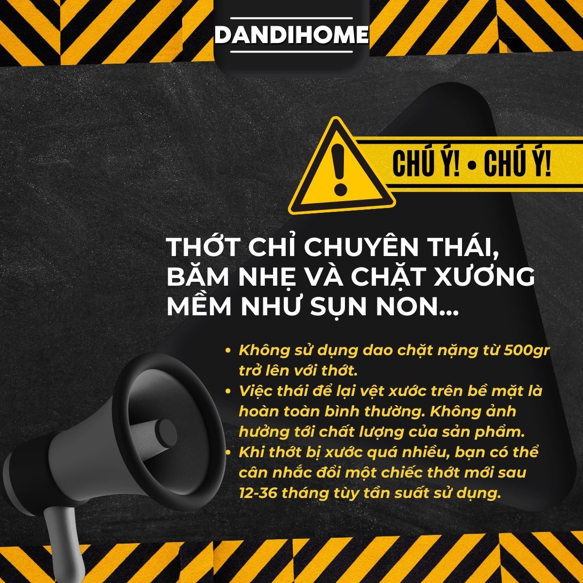 Mô tả Thớt inox 304 và nhựa kháng khuẩn DandiHome cao cấp hai mặt - Hàng chính hãng - 9