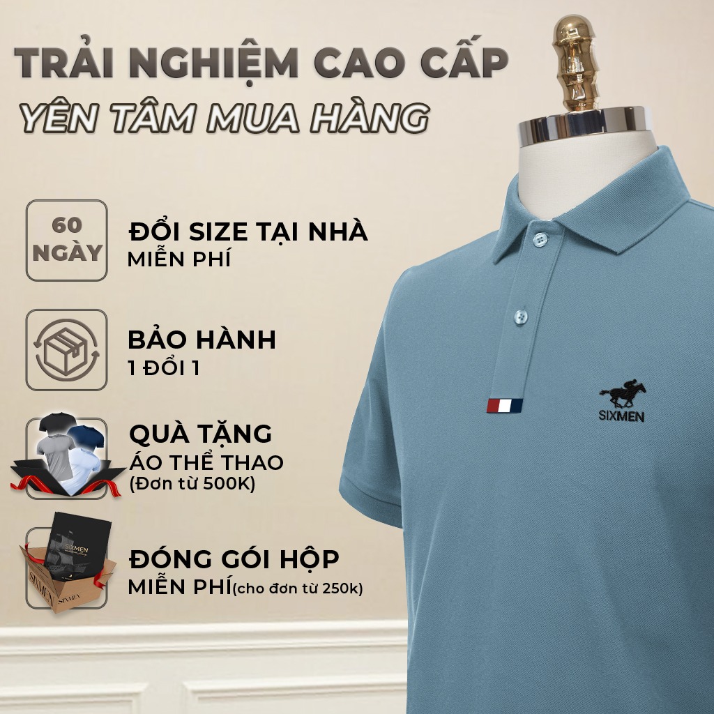 Mô tả Áo polo nam cao cấp ITALY HORSE [Tặng Kèm Hộp Quà] Vải cá sấu FeelMax thoáng mát -  SIXMEN - 2