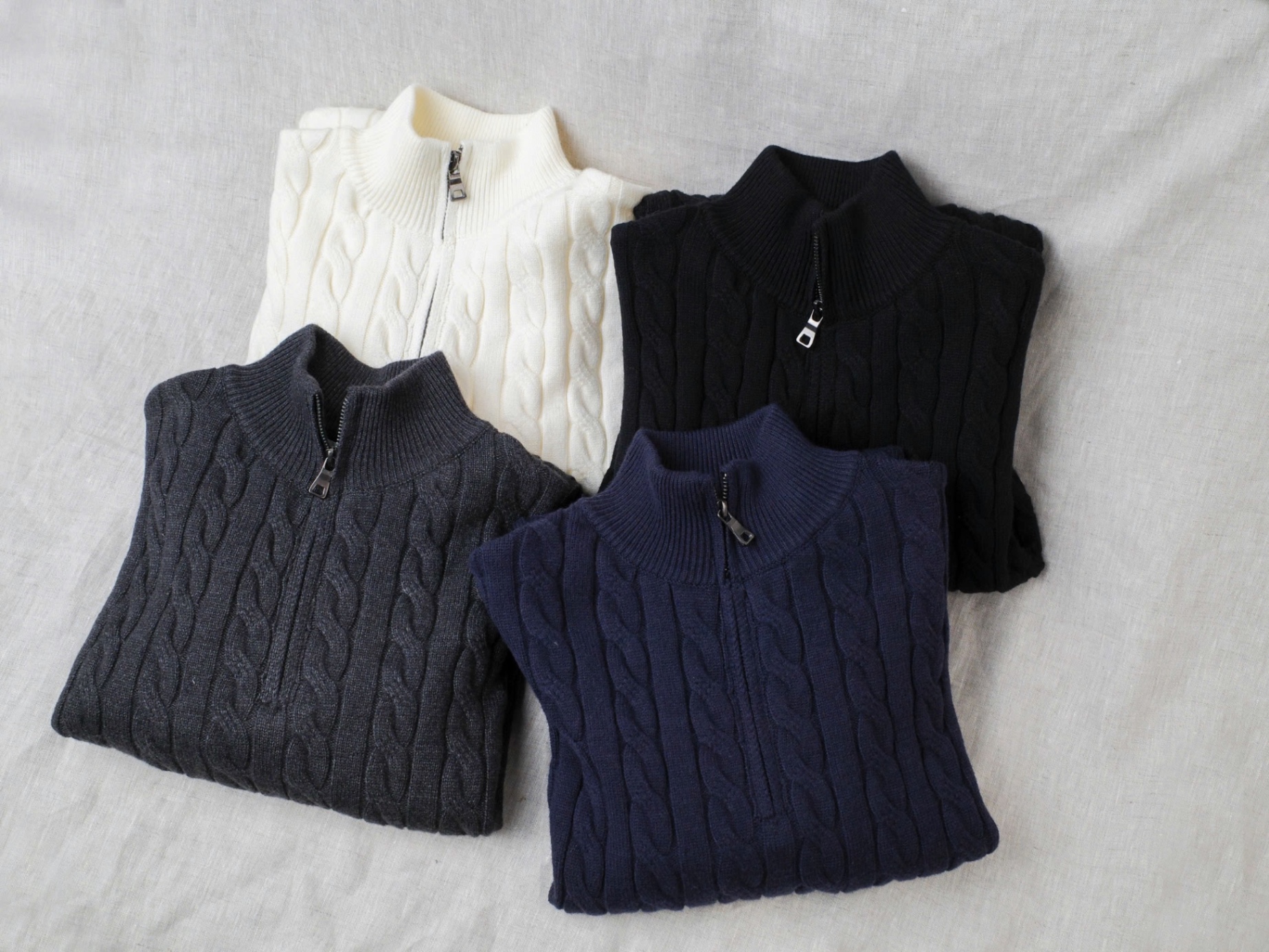 Mô tả Áo Len Nam Cổ Lọ Phối Zip, Tag Da DNST 716, Áo Len Hàn Quốc Unisex Vặn Thừng Dày Dặn - 7