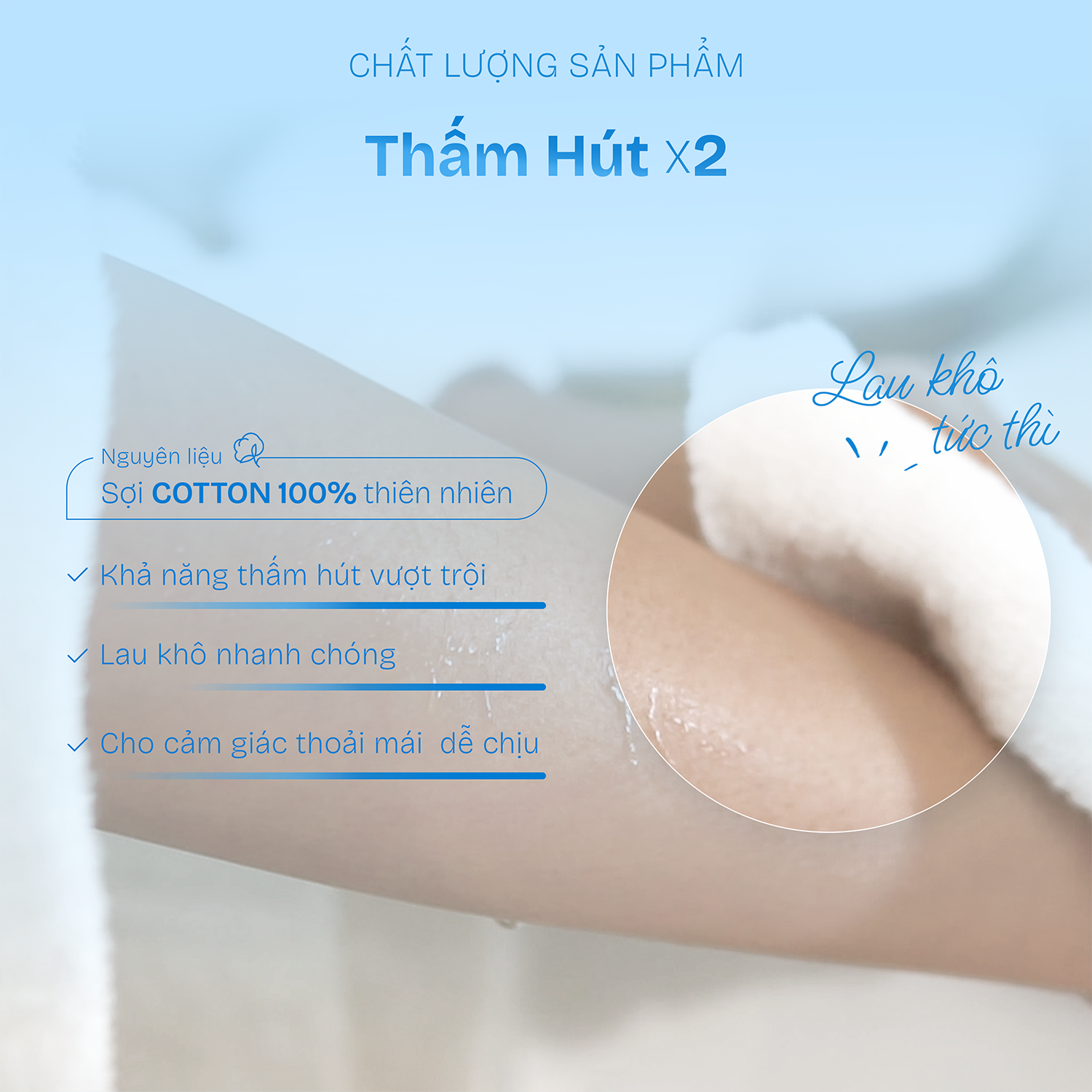Mô tả Khăn mặt cotton CHU MY – Sạch, mềm, trắng chuẩn 5 sao, thấm hút vượt trội (34x70cm) - 3