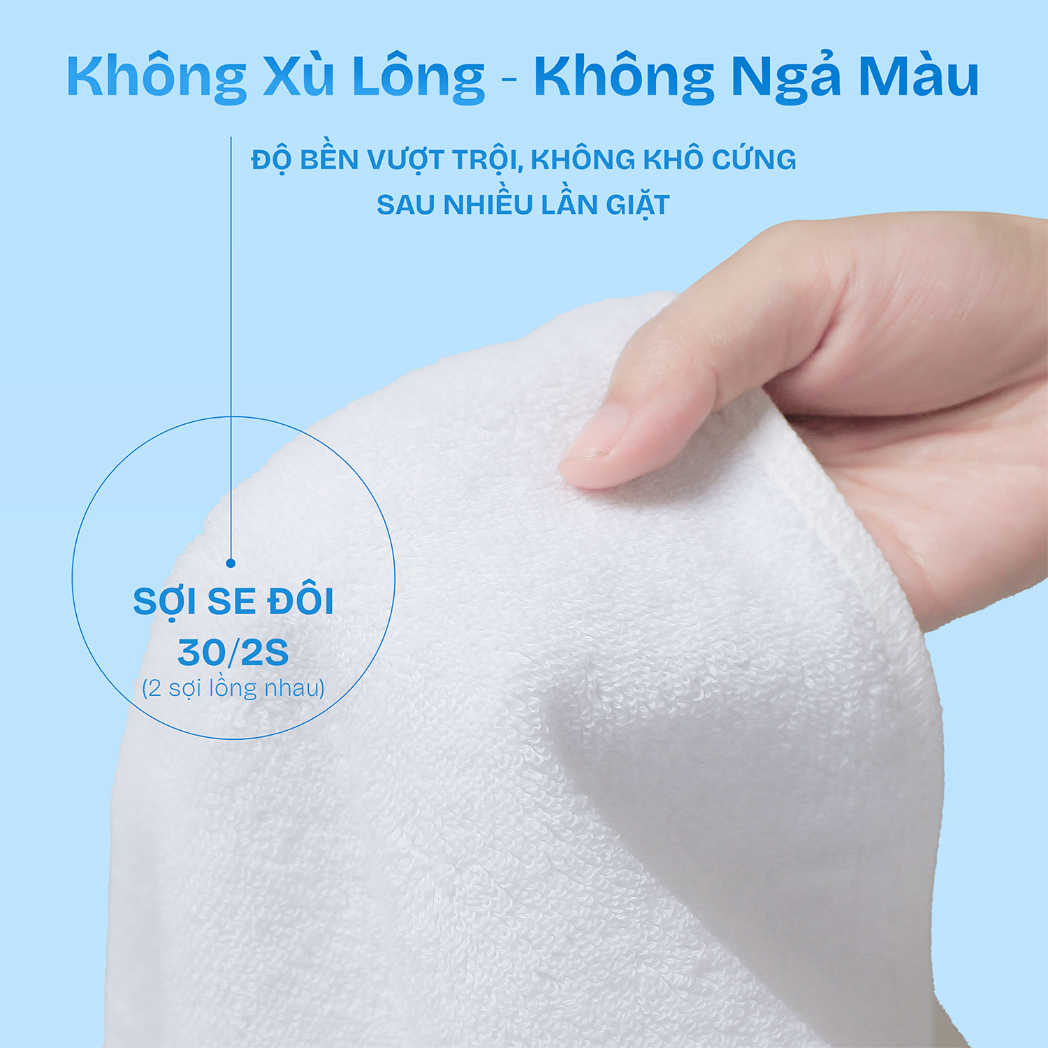 Mô tả Khăn mặt cotton CHU MY – Sạch, mềm, trắng chuẩn 5 sao, thấm hút vượt trội (34x70cm) - 5