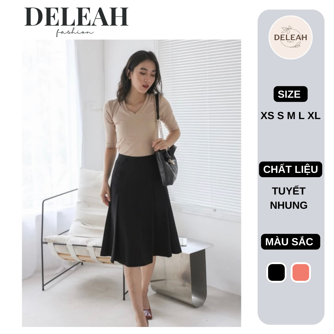 Mô tả De Leah - Chân Váy Midi Xếp Li - Thời trang thiết kế - 1