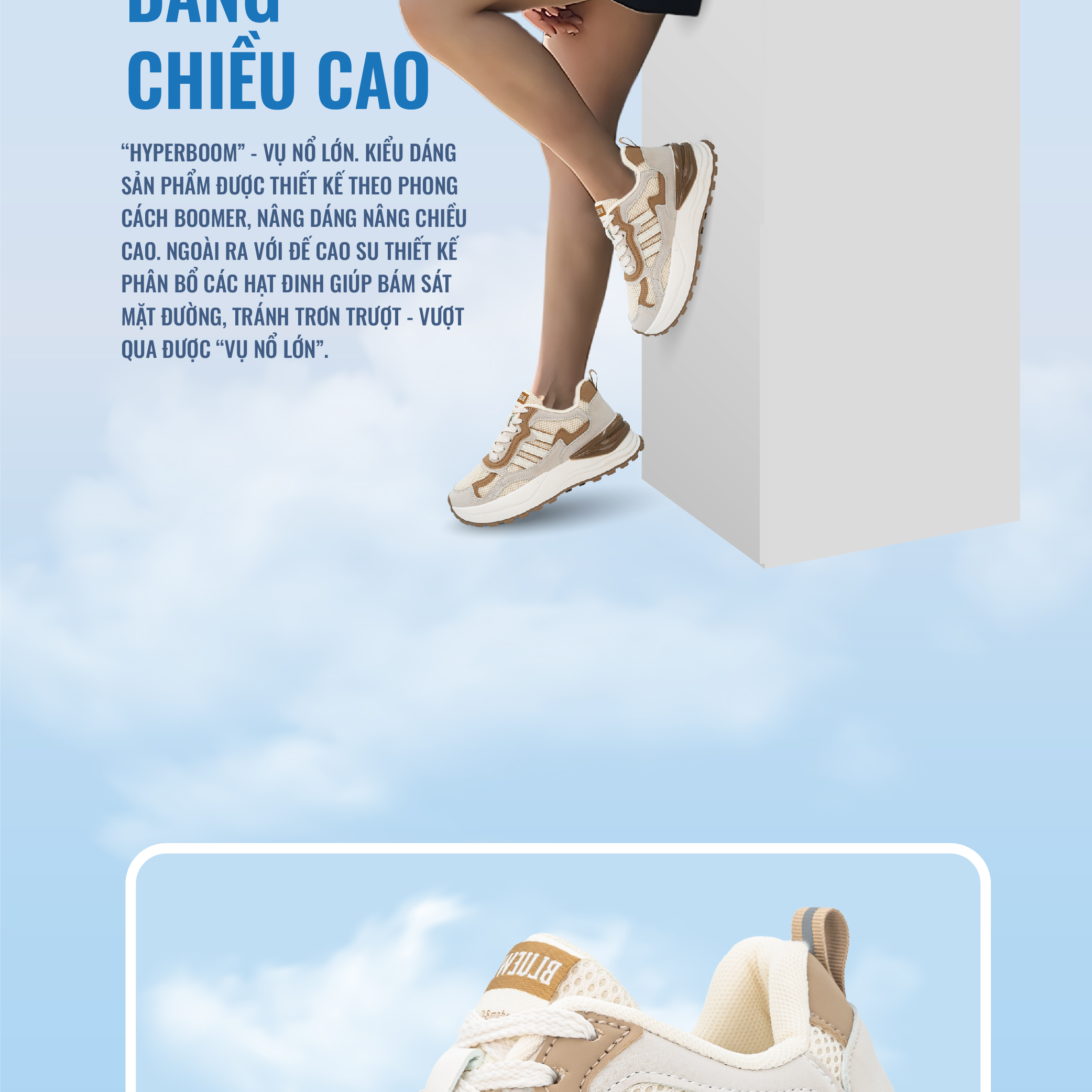 Giày Thể Thao Nữ BLUEWIND Hyper Boom 68862 màu Xanh