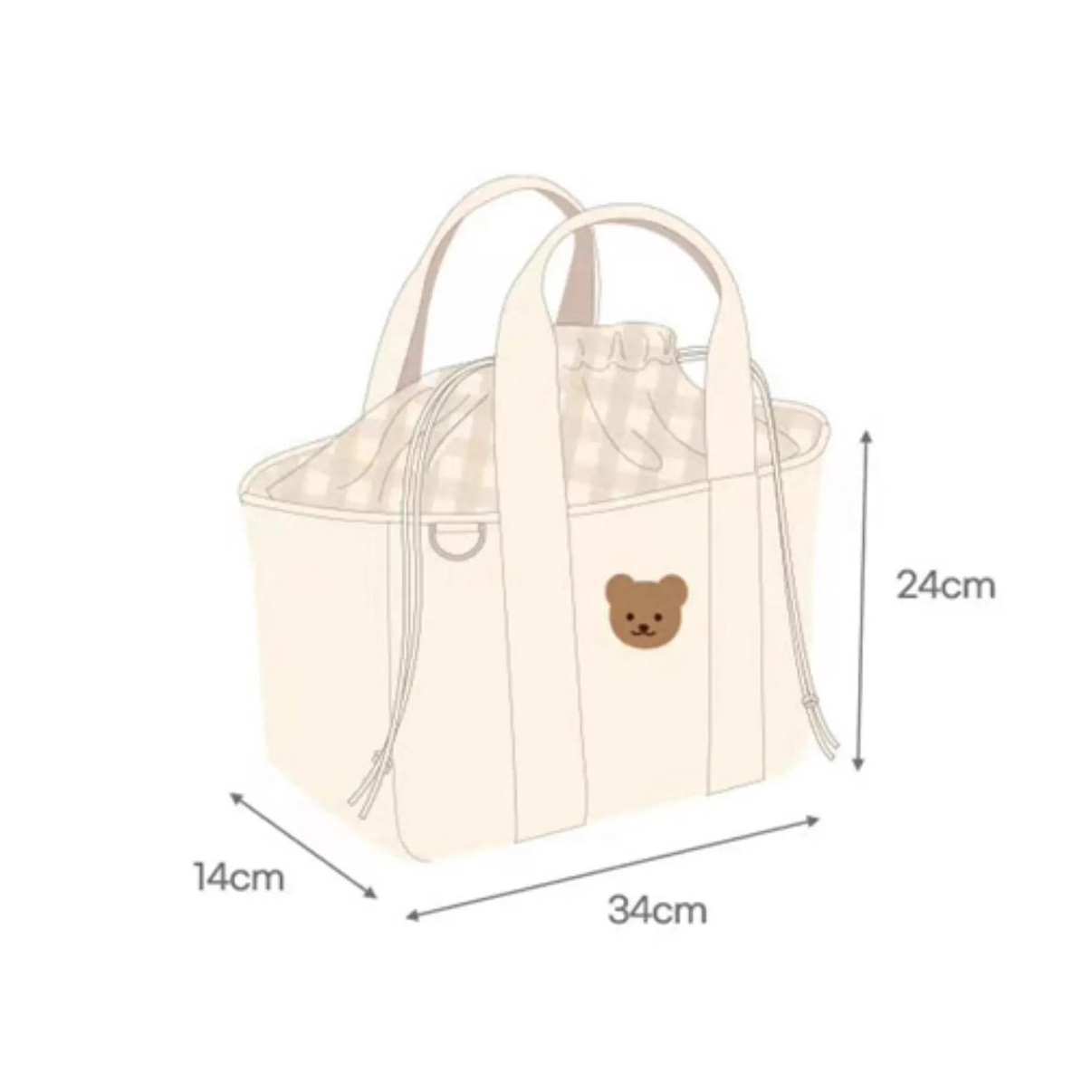 Mô tả Túi Bỉm Sữa KidsWorld Đựng Đồ Cho Mẹ Bé Thêu Gấu Đa Năng Nhiều Ngăn Phong Cách Hàn Quốc Sức Chứa Lớn - 4