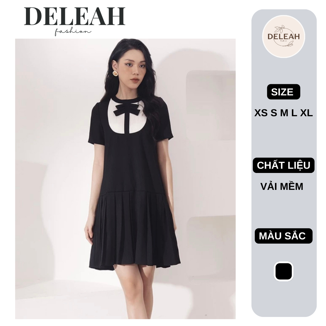 Mô tả De Leah - Đầm Suông Đuôi Cá Xếp Li Pha Cổ - Thời trang thiết kế - 1