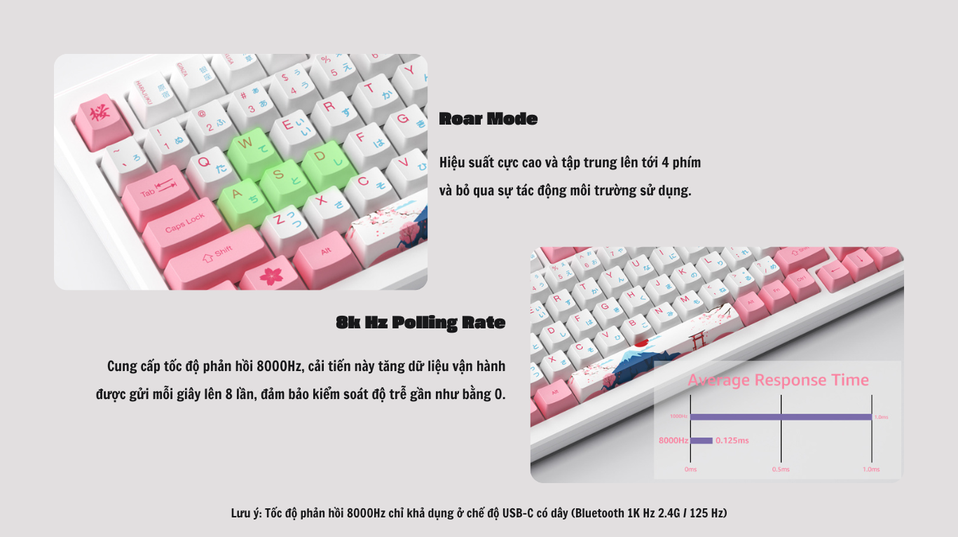 Mô tả Tặng quạt tản nhiệt 529k - Bàn phím AKKO MOD007B-HE PC Tokyo Sakura Pink Magnetic Switch - 4
