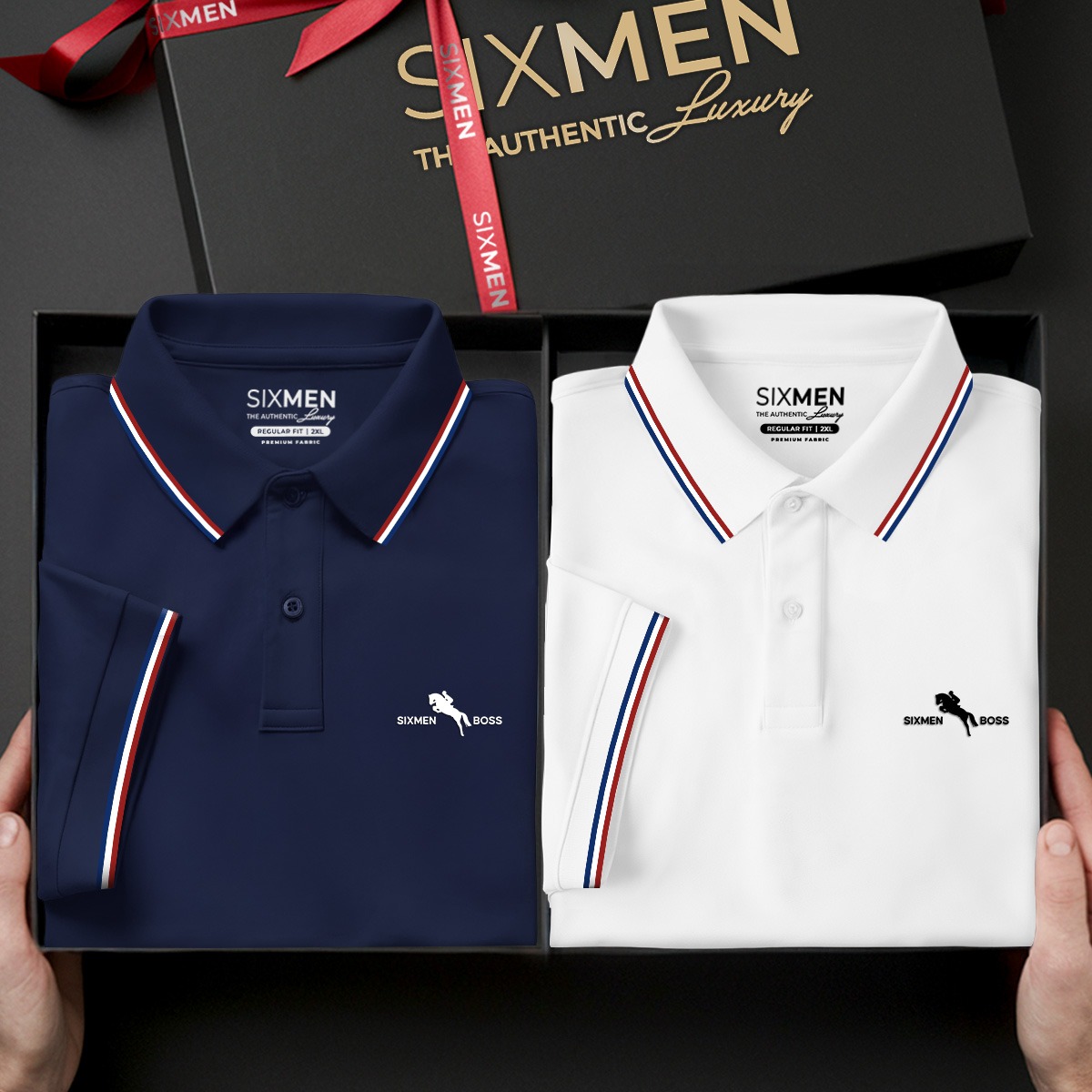 Mô tả Áo polo nam cao cấp có cổ [Tặng Kèm Hộp Quà] SIXMEN - 3RIM HORSE - Polo vải FeelMax thoáng mát - 4