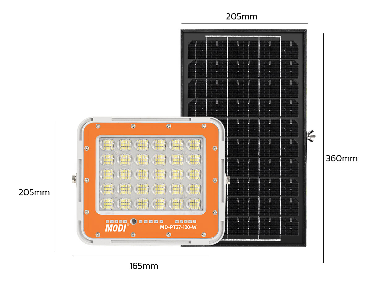 Mô tả Đèn Năng Lượng Mặt Trời MODI SOLAR 80W, 120W, 240W, 360W Ánh Sáng Trắng Điều Khiển Từ Xa - 9
