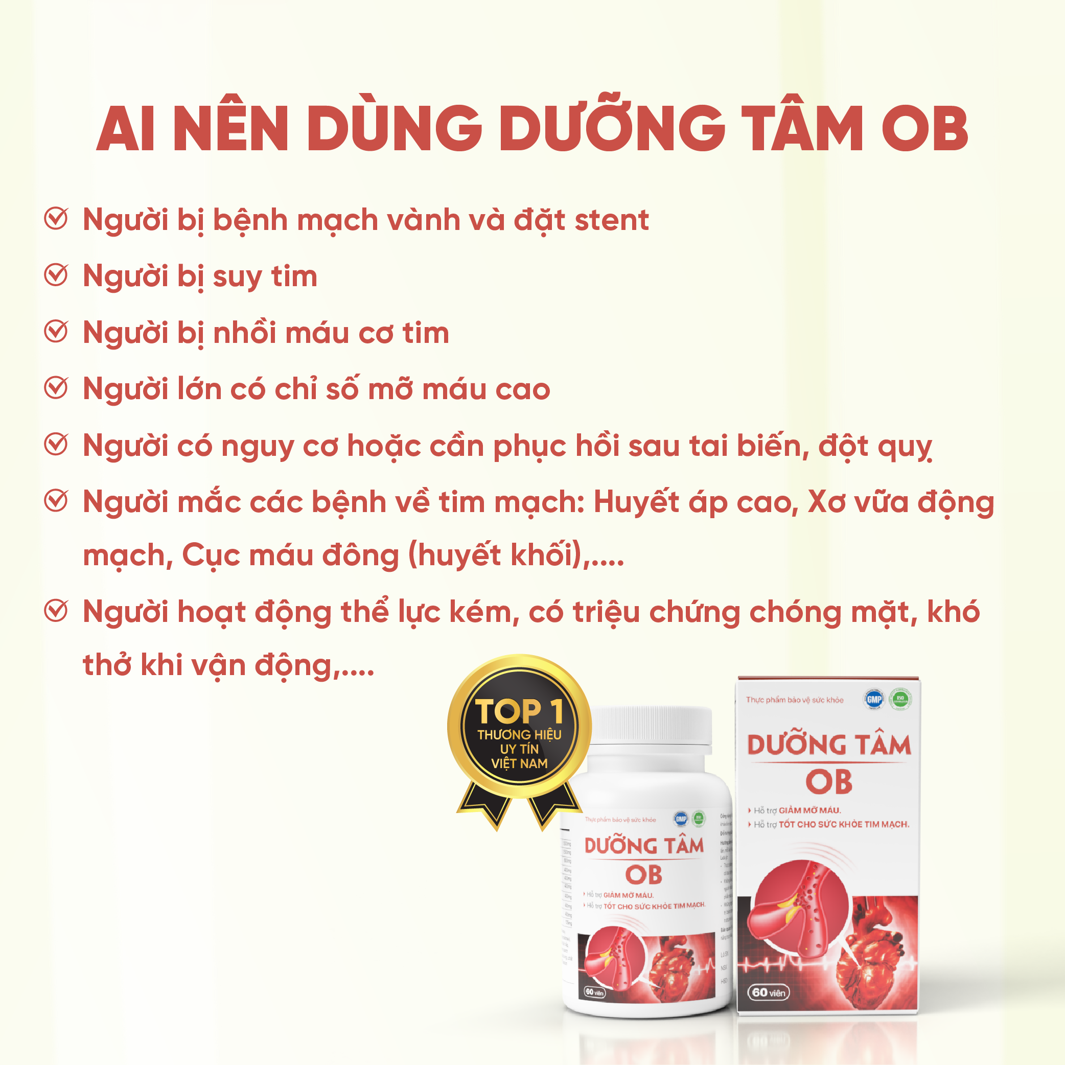 Mô tả Giảm mỡ máu, ngừa tai biến Dưỡng tâm Ob, Tốt Cho Tim Mạch, Huyết Áp( Hộp 60 viên) - 2