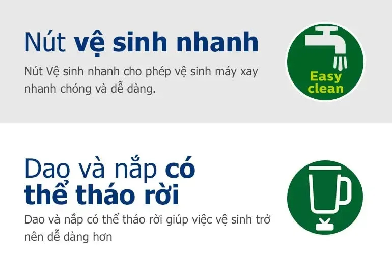 Mô tả Máy xay sinh tố Philips HR2223 HR2223/00 bộ 3 cối xay nhựa, 5 chế độ cài đặt sẵn, nghiền mịn đá - Hàng chính hãng - 7