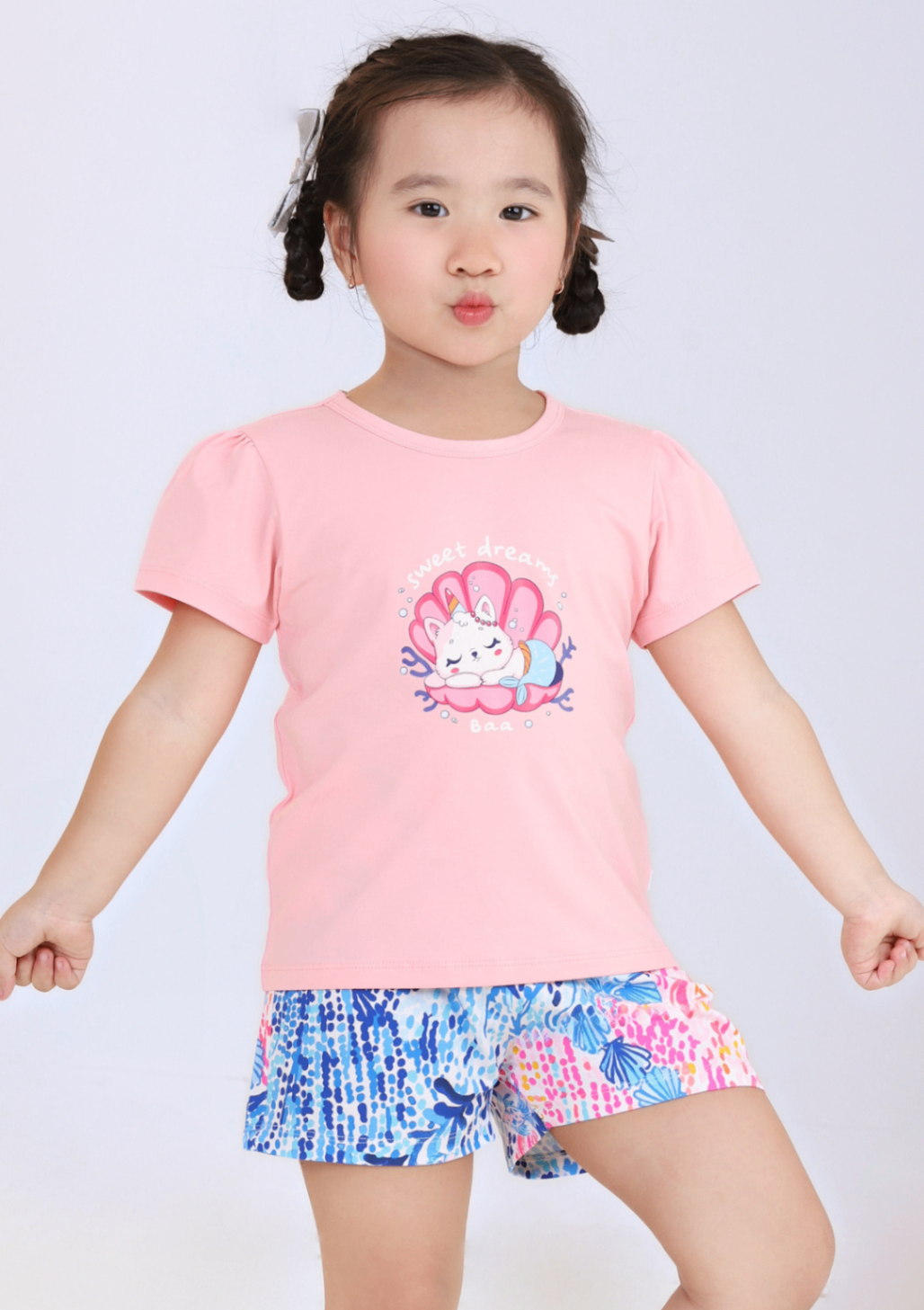Mô tả Đồ Bộ Bé Gái Cộc Tay Cotton Thoáng Mát (1-10 Tuổi) BaaBaby  B-GC-DB10N - 1