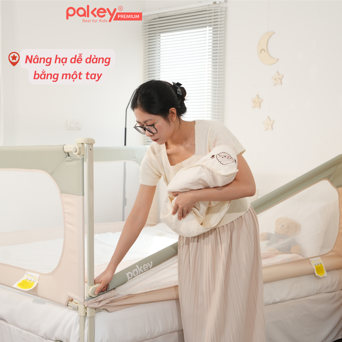 Mô tả Thanh Chắn Giường PAKEY Cao Cấp SB2 Phong Cách Hàn Quốc Nhiều Kích Thước Cho Bé, Chặn Giường An Toàn Cho Trẻ - 8
