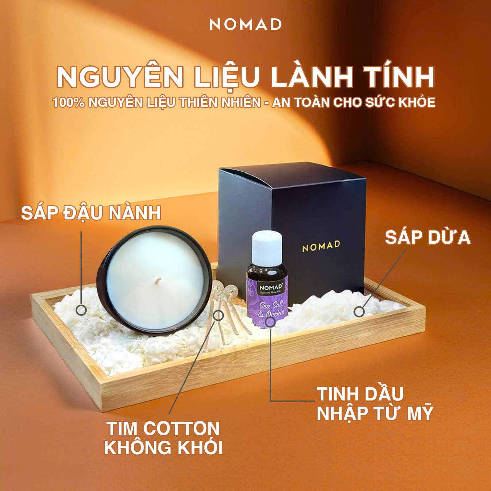 Mô tả Nến Thơm Tinh Dầu Thiên Nhiên Nomad Premium Scented Candle 230g - Giúp Ngủ Ngon, Thư Giản, Khử Mùi - 2