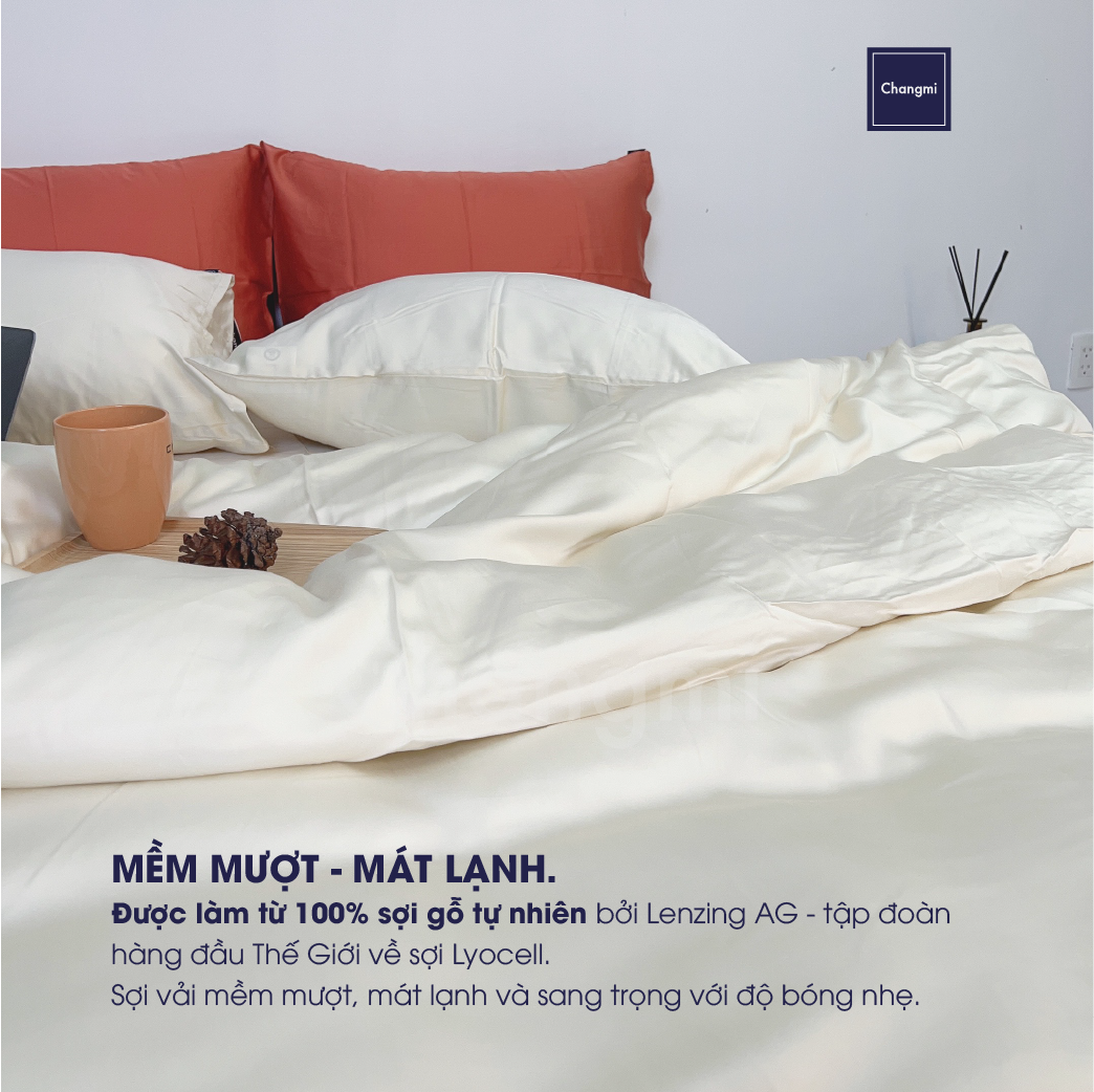 Mô tả Ga chun lụa Tencel tự nhiên Changmi Bedding cao cấp, mềm mượt và mát lạnh. Tencel Lenzing chính hãng - 3