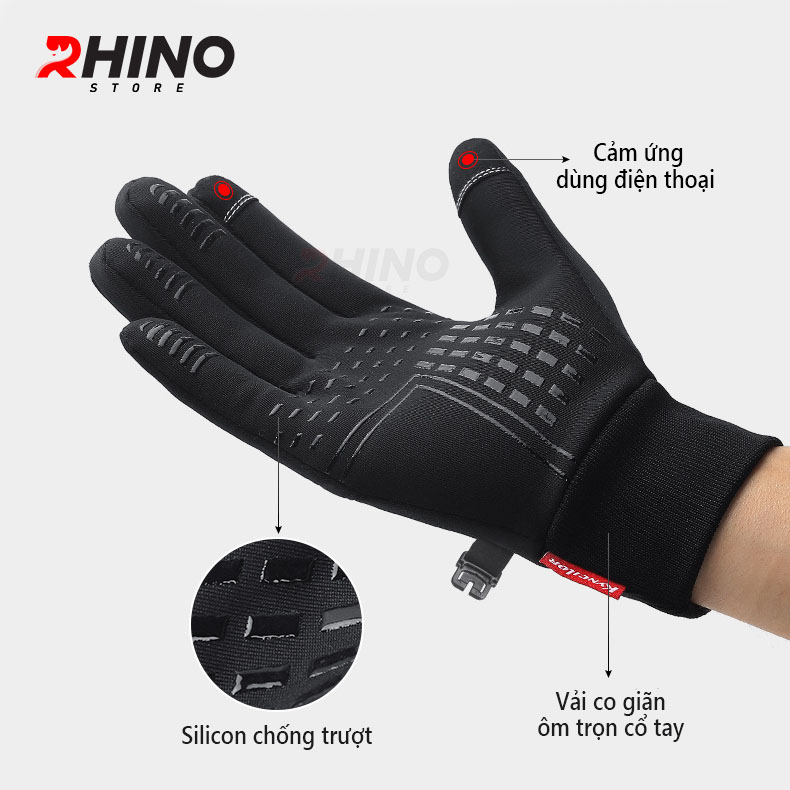 Mô tả Găng tay giữ ấm mùa đông chống gió, dày dặn Rhino G101 thể thao cảm ứng điện thoại - 2
