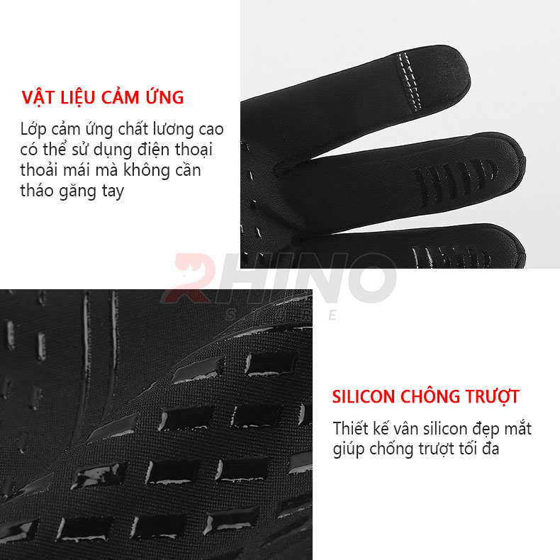 Mô tả Găng tay giữ ấm mùa đông chống gió, dày dặn Rhino G101 thể thao cảm ứng điện thoại - 3