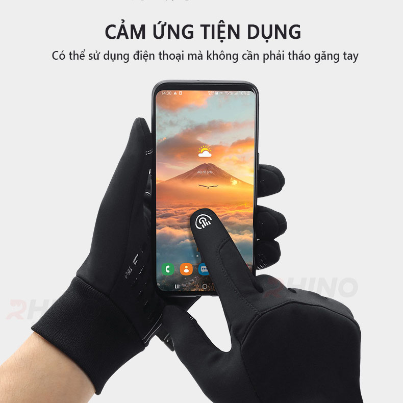 Mô tả Găng tay giữ ấm mùa đông chống gió, dày dặn Rhino G101 thể thao cảm ứng điện thoại - 4