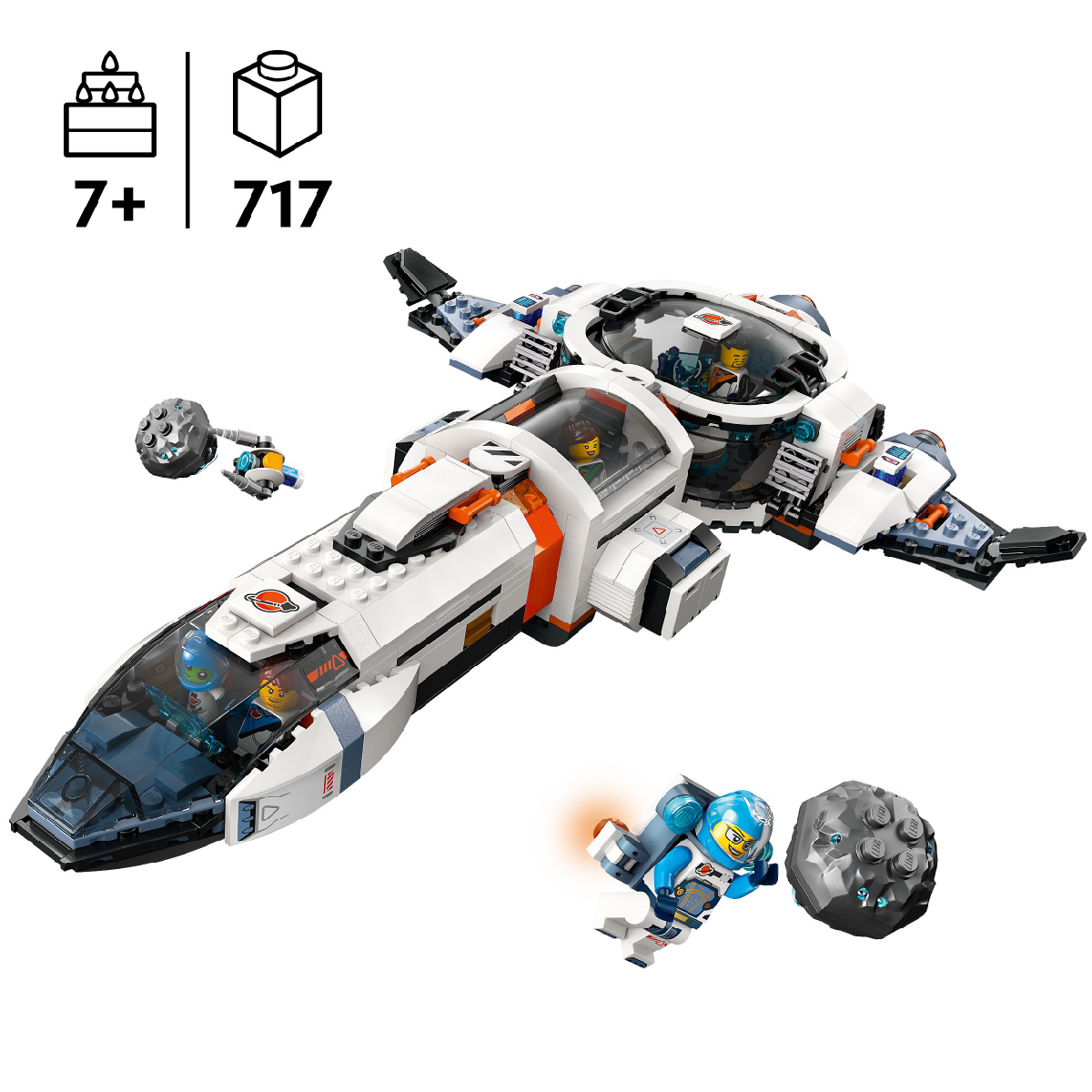 LEGO CITY 60446 Đồ Chơi Lắp Ráp Mô - Đun Tàu Vũ Trụ (717 chi tiết