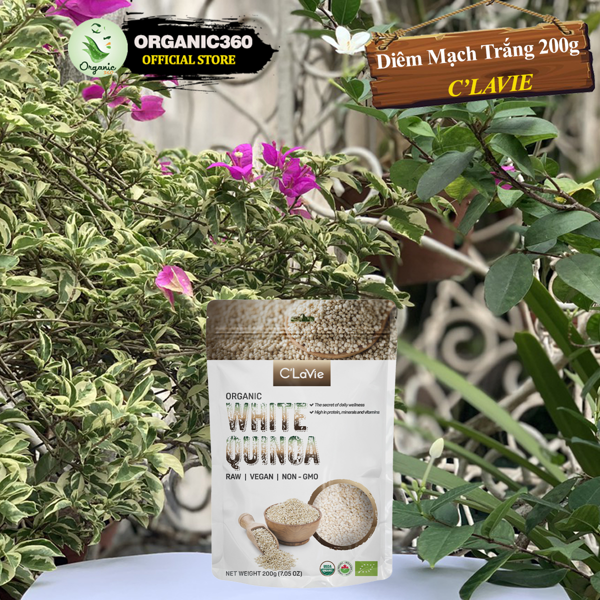 Mô tả Đậu Hạt Hữu Cơ Nấu Cháo Cho Bé Ăn Dặm C'LAVIE 200g Đậu Đỏ, Đậu Xanh, Kiều Mạch, Kê, Lanh, Mè, Quinoa - 2