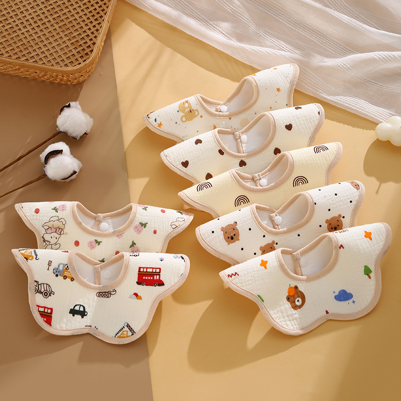 Mô tả Yếm dãi, yếm ăn dặm tròn xoay 360 chất liệu Muslin thấm hút tốt nhiều màu sắc - 2