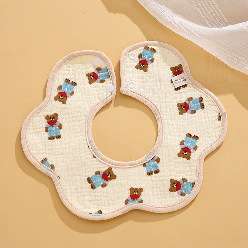 Mô tả Yếm dãi, yếm ăn dặm tròn xoay 360 chất liệu Muslin thấm hút tốt nhiều màu sắc - 4