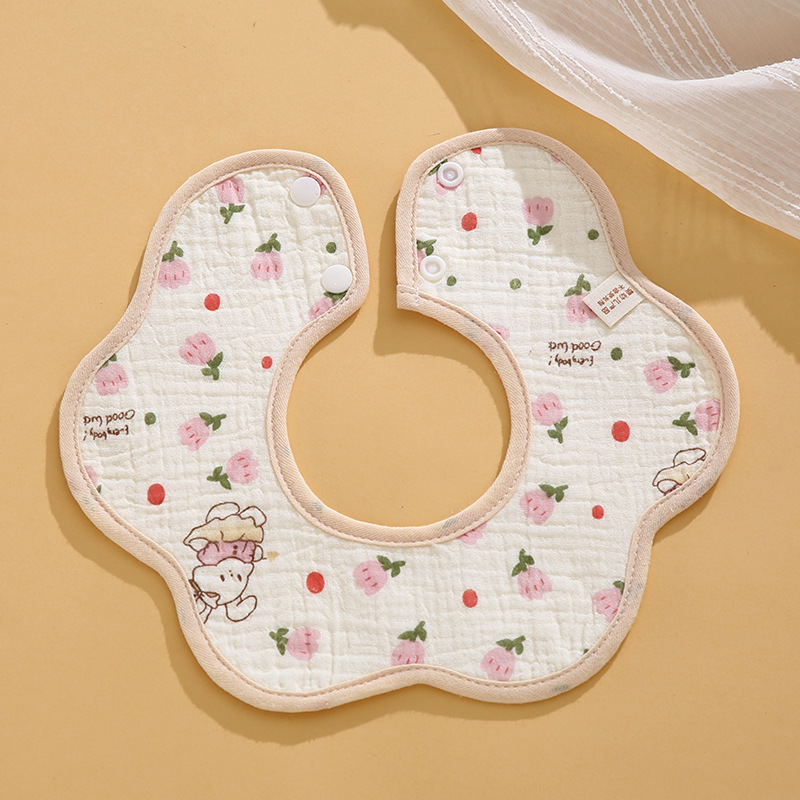 Mô tả Yếm dãi, yếm ăn dặm tròn xoay 360 chất liệu Muslin thấm hút tốt nhiều màu sắc - 7